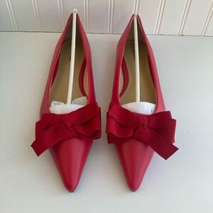 C. Paravano Pointy Bow Flats (Aida) New in Box Red Size 10